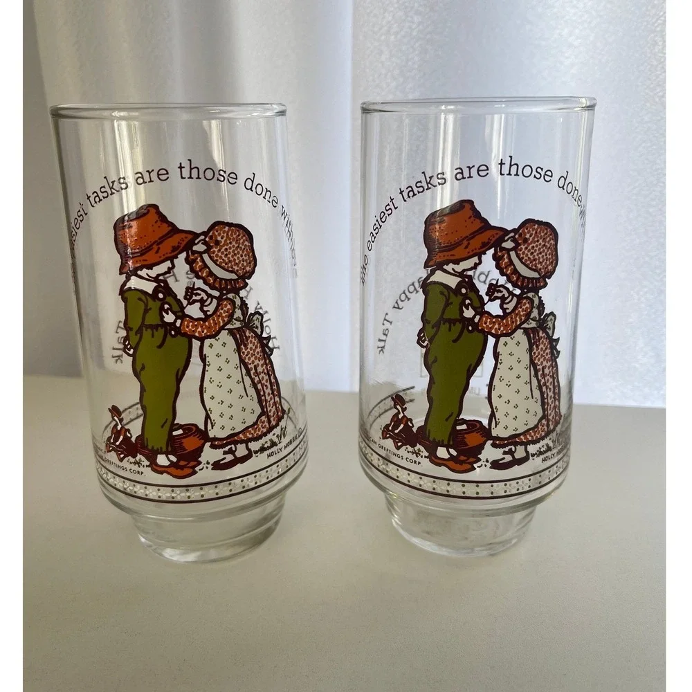 Holly Hobbie Coca Cola Glasses Set‎ of 2 Vintage Limited Edition Collectible